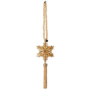 Cubic Zirconia Gold Snowflake with Tassel No.37