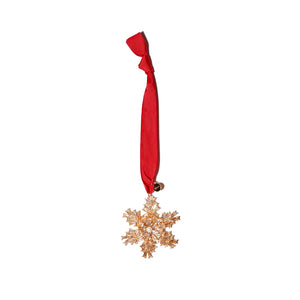 White Cubic Zirconia 3D Champagne Gold Snowflake No.7